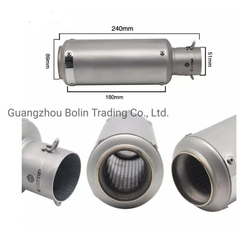 Titanium Universal Motorcycle Exhaust Modified Muffler Pipe for Most Motorcycles