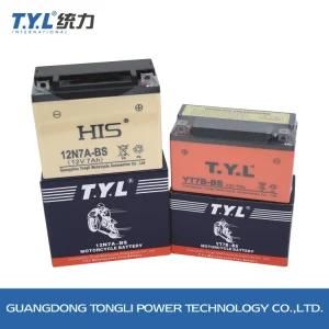Tyl Yt7b-BS 12V6h Maintenance Free Lead Acid Motorcycle Battery OEM Orangr Color Motorcycle Parts
