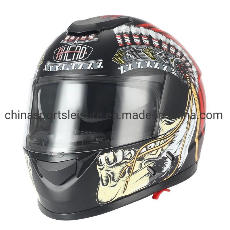 Hot Sell New Graphic Double Visor Full Face Motorcyce Helmet with ECE & DOT Certification