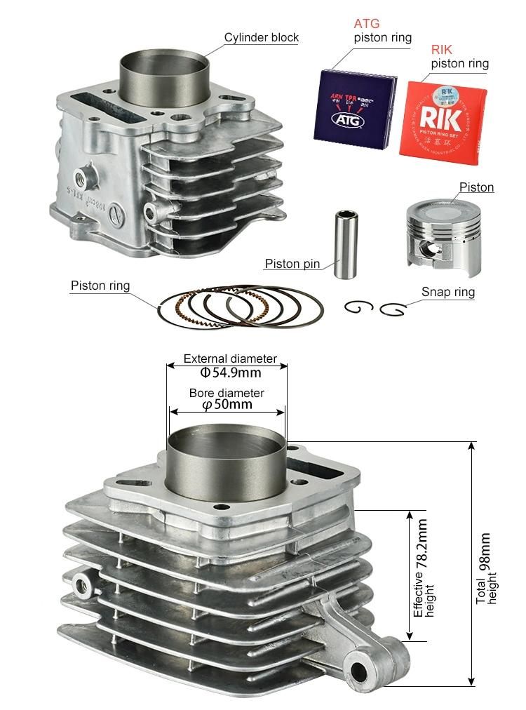 KFL 50mm108cc XRM110/FUTURE110/EX5 CLASS OEM quality aluminum motorcycle cylinder kits for HONDA