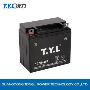 12V9ah Maitenance Free Wet Charged Motorcycle Battery with Factory Price 12n9-BS