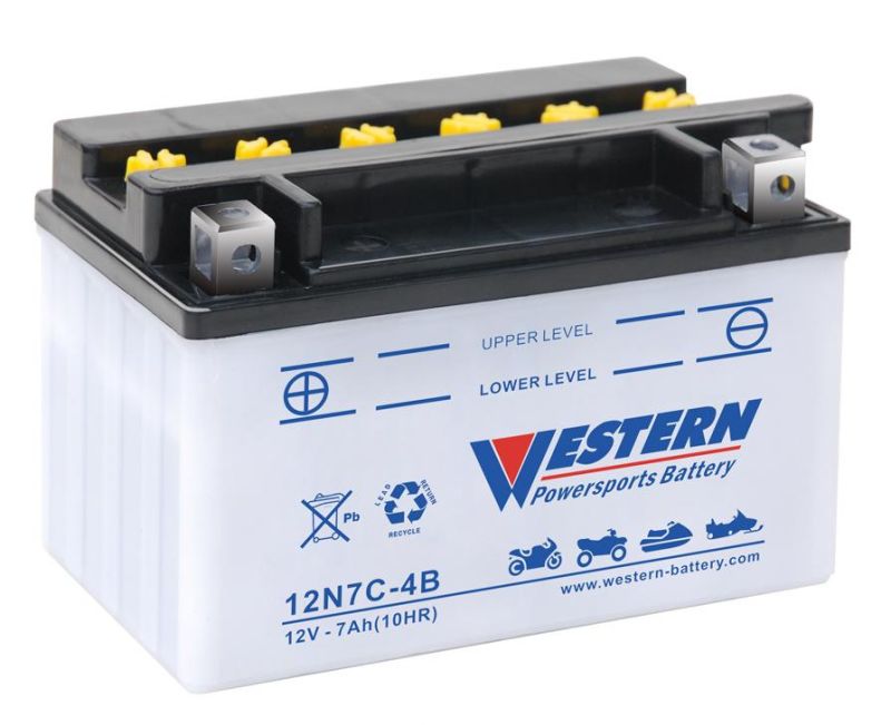 12n7c-4b Dry Charge Conventional Power Sports Motorcycle Battery 12V 7ah