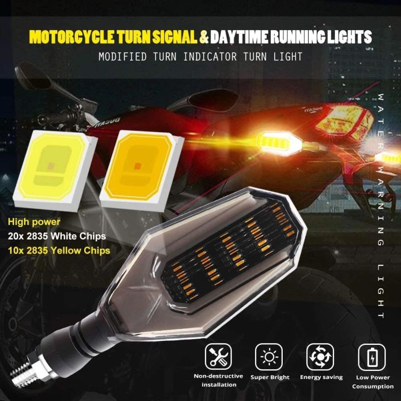 Motorcycle Modified Parts LED Turn Signal Light Assembly 12V Waterproof Streamer Running Light