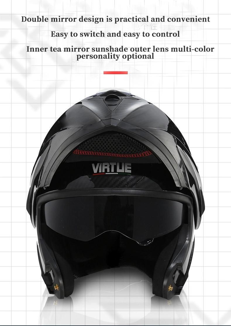 Factory Hot Sale Bluetooth Bright Black Silver Plated Mirror Predator Motorcycle Helmet off-Road Racing Motorcycle Helmetopen Motorcycle Helmet