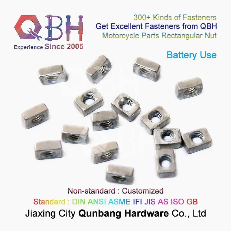 Qbh Manufactures Customized 4.8 Plain M5 M6 Rectangle Autocycle Motor Spare Battery Bolts and Nuts Accessories Component Engine Motorcycle Parts