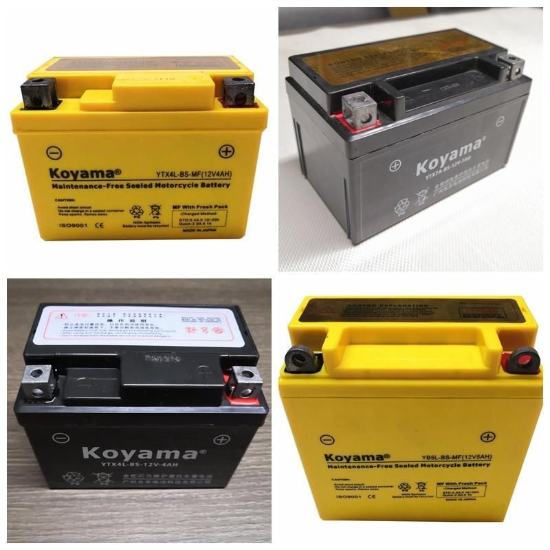 High Performance Dry Charge Motorcycle Battery Ytx7a-BS 12V7ah