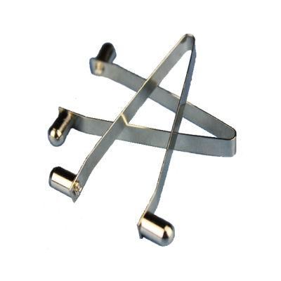 Hongsheng Custom Manufacture Flat V Spring Clips Metal Stainless Steel Double Tube Lock Button Spring Clip
