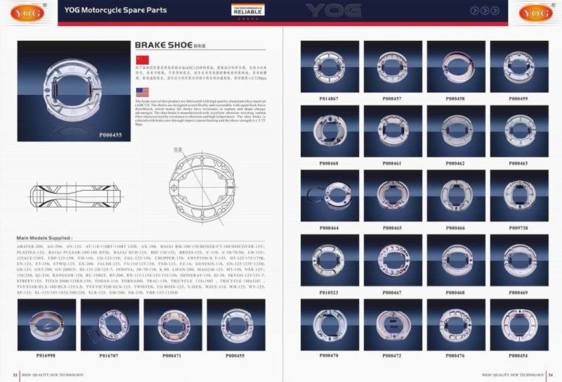 Motorcycle Parts Brake Shoe Shoes Balata Freno Zapata Freno Cg Bajaj
