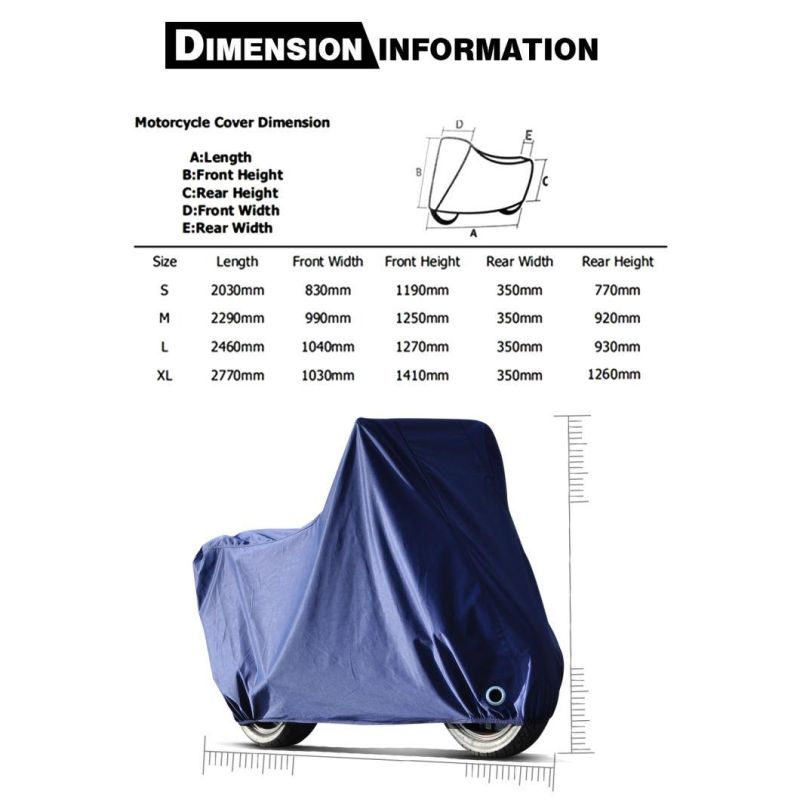 Premium Quality Water-Proof Motorcycle Cover Fleece Protection Anti-UV Motorbike Cover