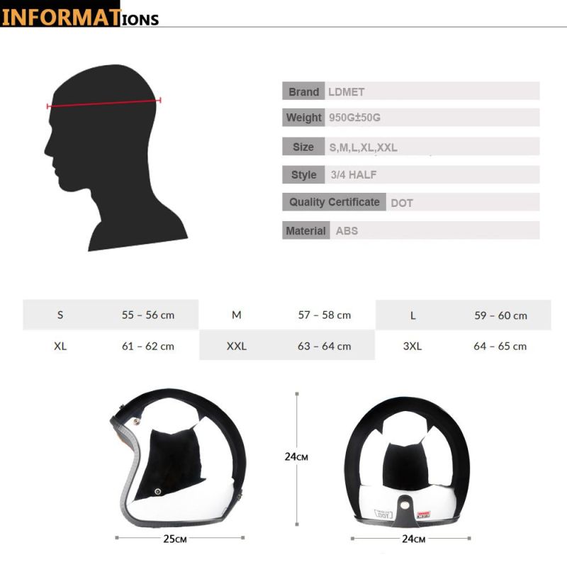 Open Face Helmet for Bike Motorcycle