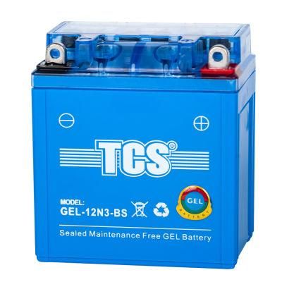 TCS Maintenance Free Gel Motorcycle Battery GEL-12N3-BS