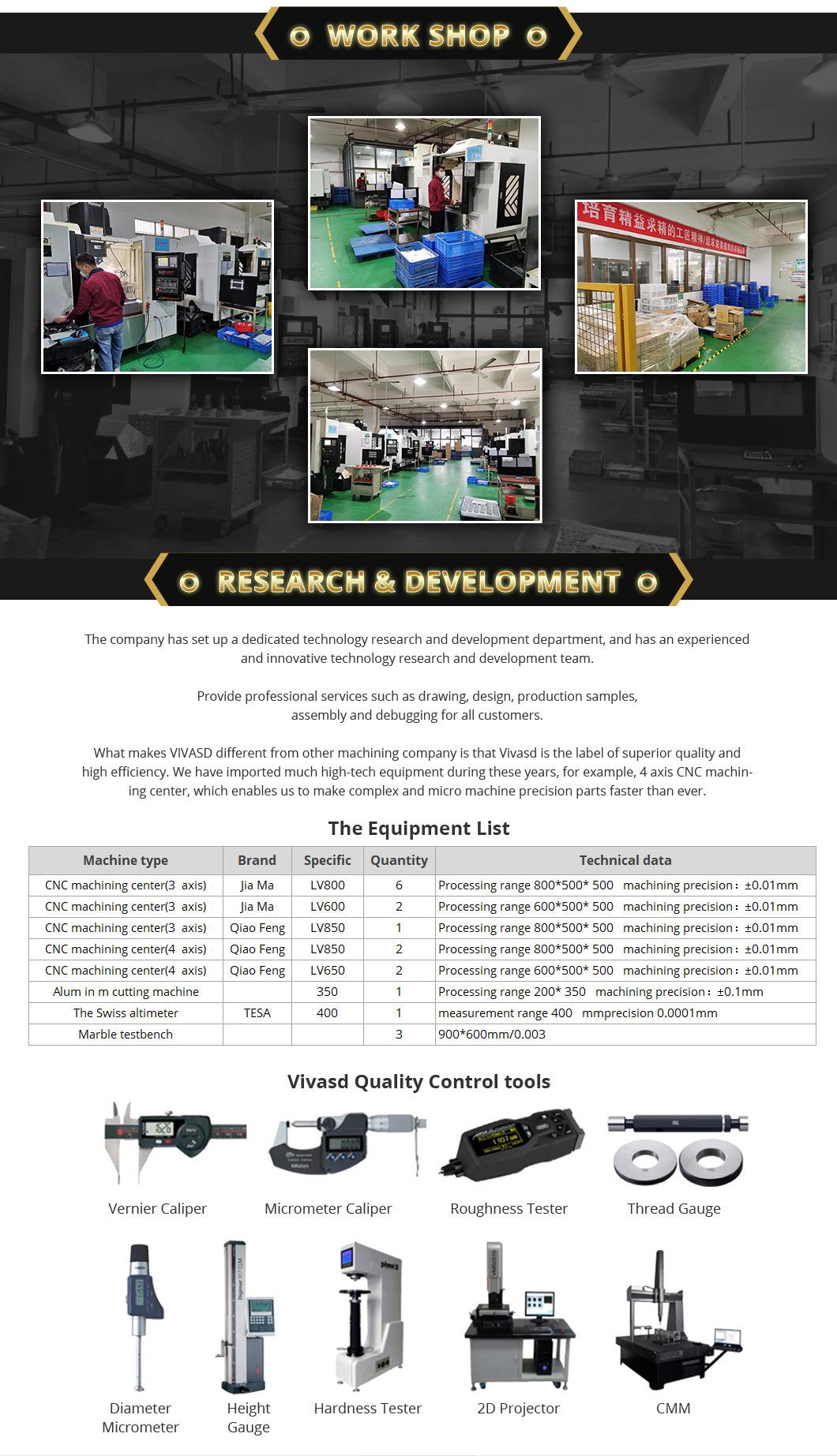 Vivasd Customized CNC Machined Manufacturer Custom Parts