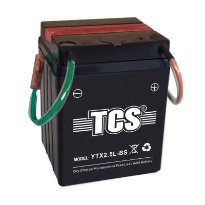 TCS Motorcycle Battery Dry Charged Mf Lead Acid YTX2.5L-BS