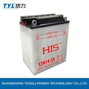 12n14-3A 12V14ah White Color Water Motorcycle Parts Motorcycle Battery