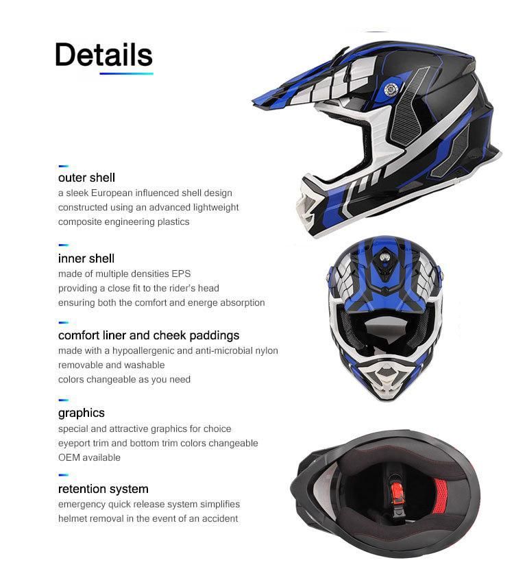 off Road Motorcycle Mx Helmet Fashion Design Full Face Protect Motocross Helmets