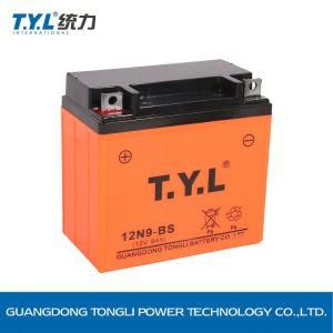 12V9ah Motorcycle Parts Sealed Maintenance Free Gel Battery with Orange Box and Black Lid