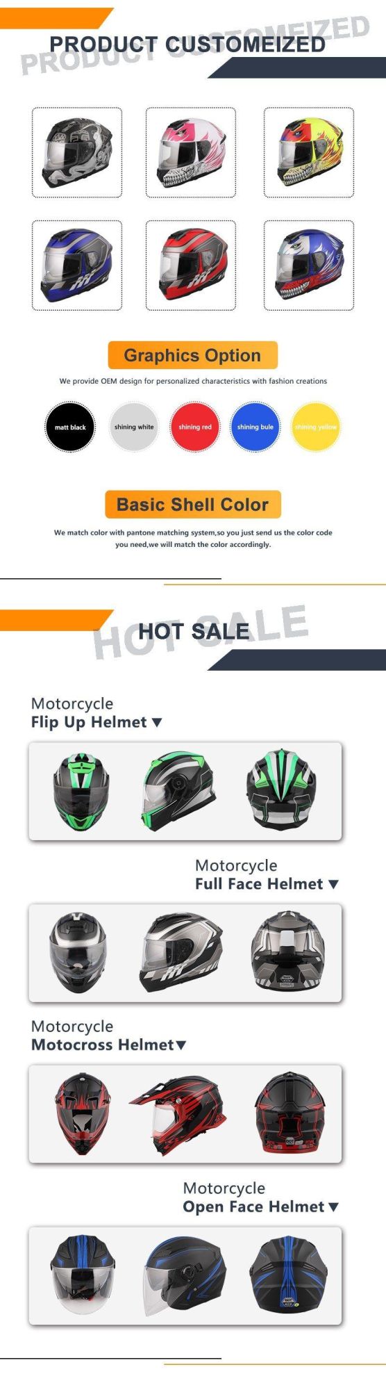 ECE Approved Full Face Motorcycle Helmets Motorcycle Equipment