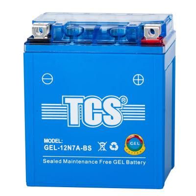 12V 7AH TCS Sealed Maintenance Free GEL Motorcycle Battery for Common Motorcycle