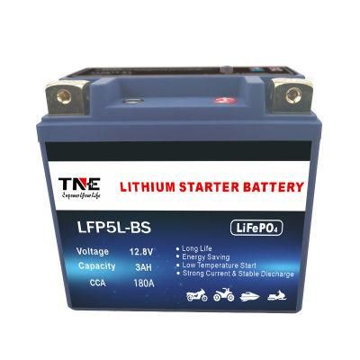 Rechargeable 12V 3ah 180CCA LiFePO4 Lithium Ion Motorcycle/Scooter Battery Pack