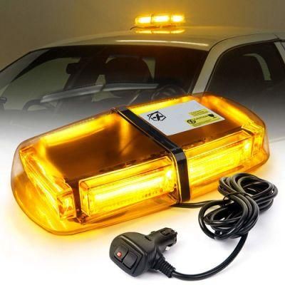 Waterproof and Magnetic Mount (Amber) 48 LED Roof Top Strobe Lights, Emergency Hazard Warning Safety Flashing LED Mini Bar Strobe Light