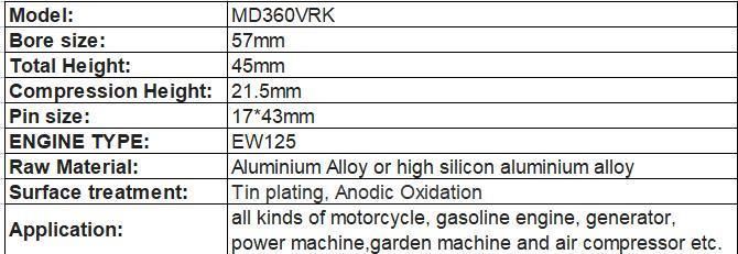 Supply High Quality Piston Kits Ew125, Cbx200/Cg200/Hiyate