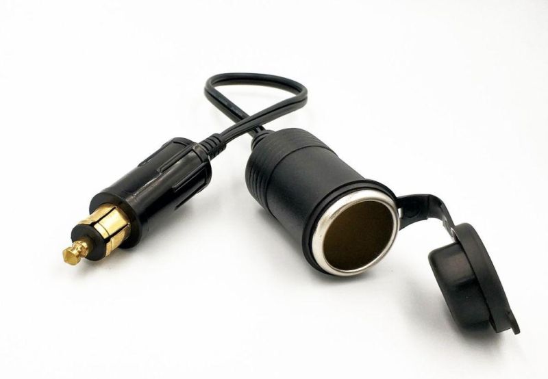 European Male DIN Plug Cigarette Lighter Adapter Socket 12V 24V - 15A