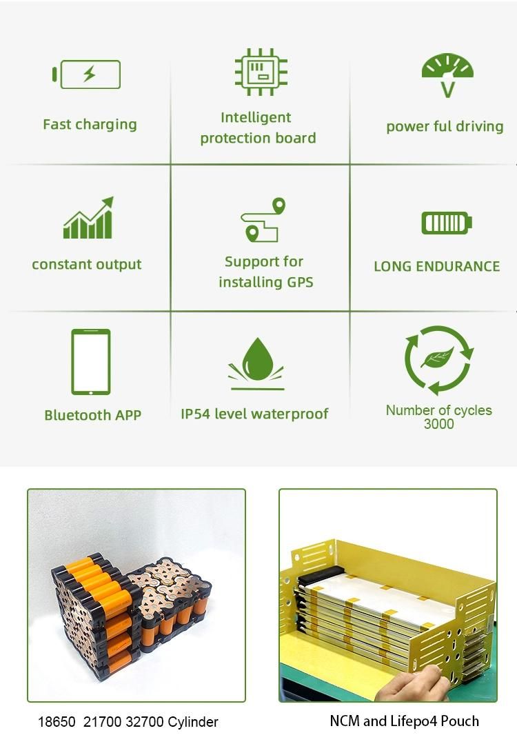 Factory Supplier 72V 40ah 50ah 100ah Lithium Battery Long Cycle Life Times 72 Volt 4000W 5000W Electric Bicycle E-Scooter Battery