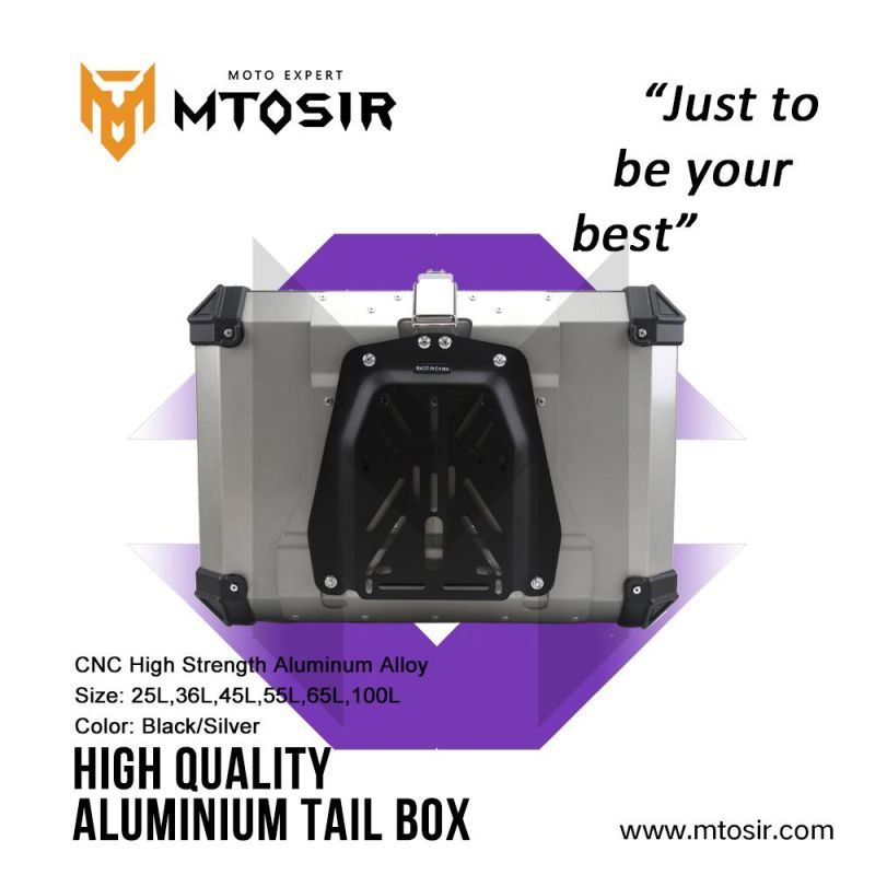 Mtosir High Quality Aluminium Alloy Tail Box Universal Motorcycle Box 25L 36L 45L 55L 65L 100L Black Silver Waterproof Luggage Box Rear Box