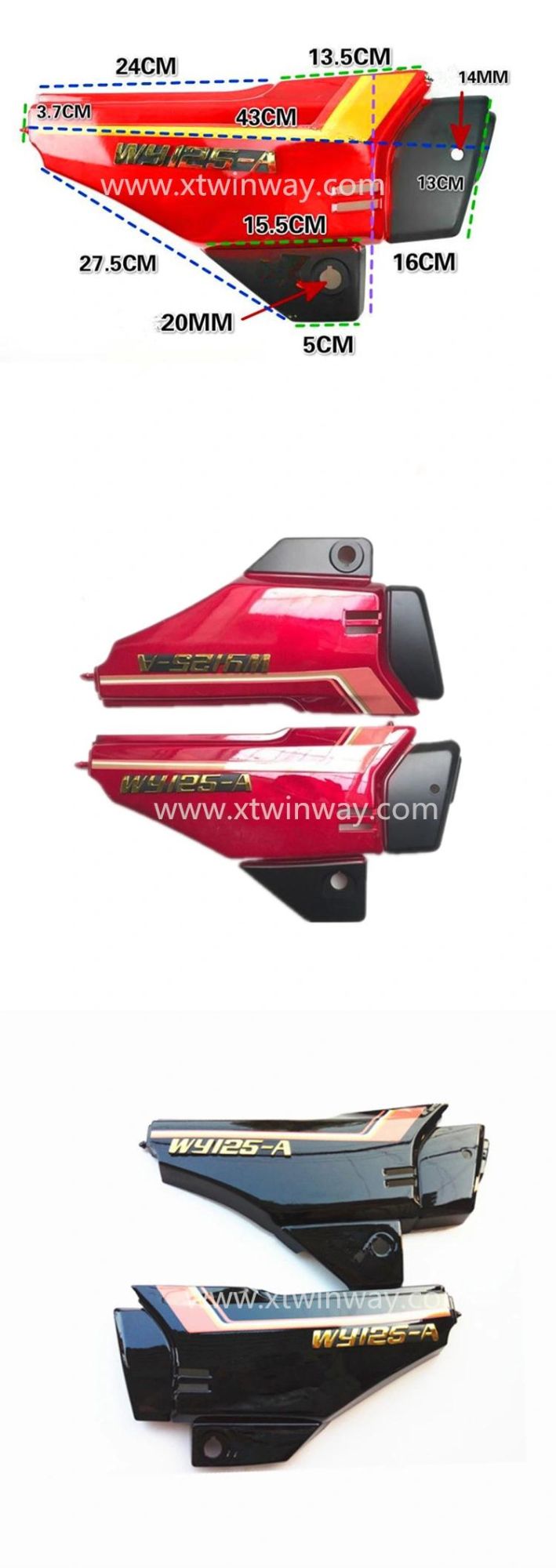 Motorcycle Parts ABS Plastic Side Cover for Wy125