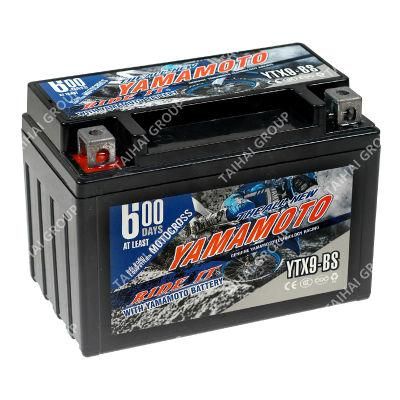 Yamamoto Motorcycle Spare Parts Power Supply Storage Battery Motorcycle Battery Ytx9-BS