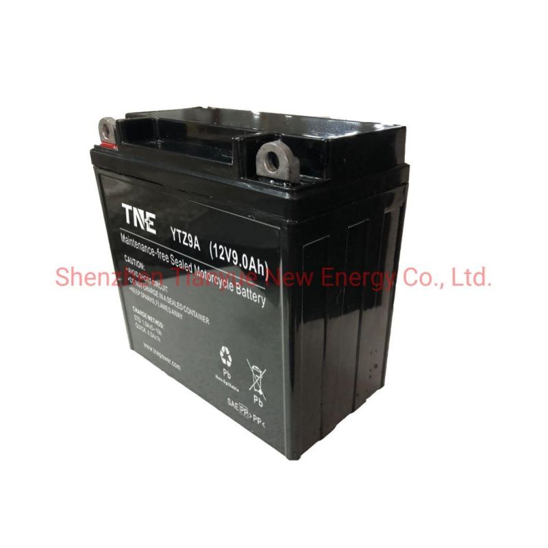 12V 9ah Sealed Lead Acid Mf Power Sports Battery for Motorcycle