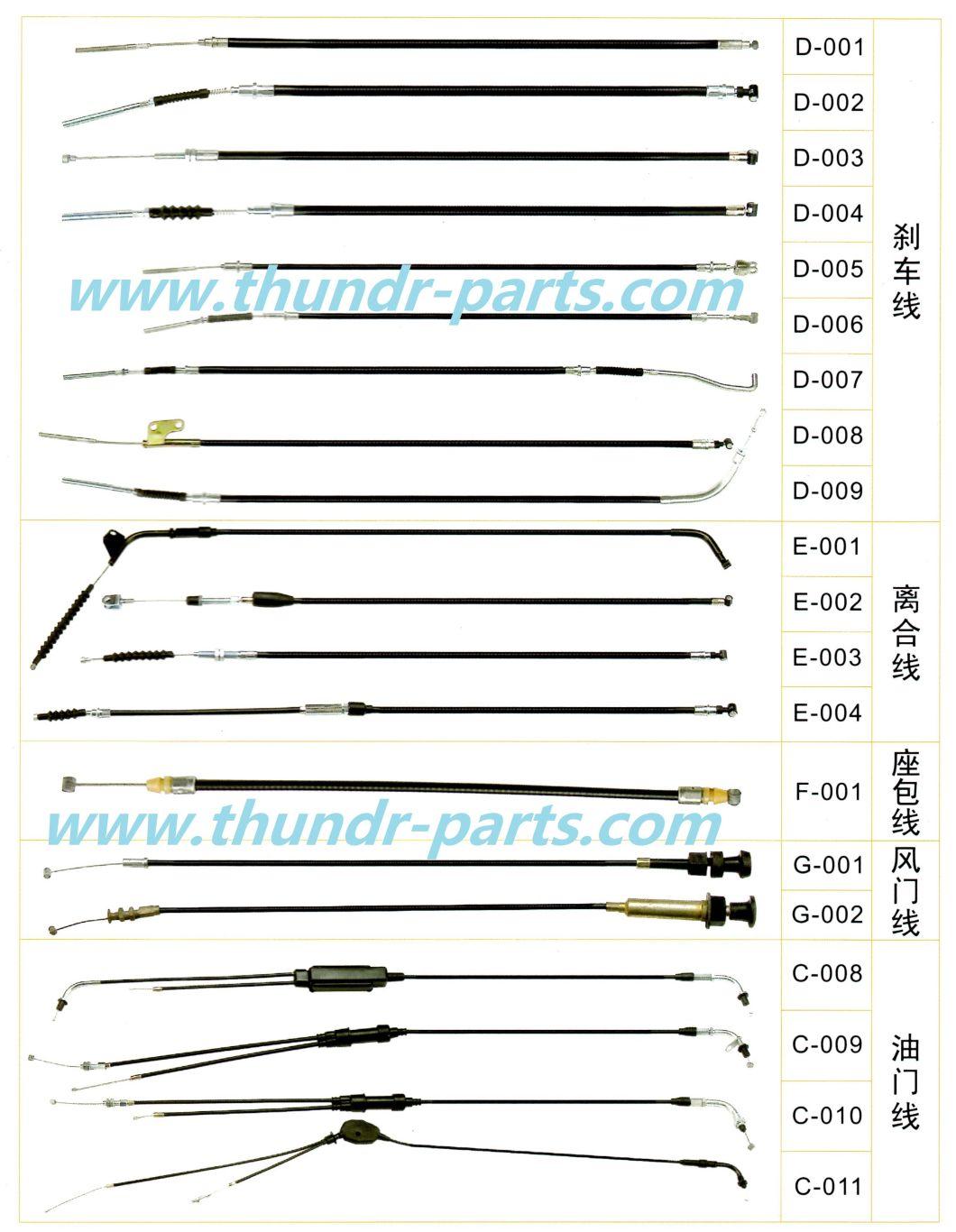 Control Cable/Brake/Speedometer/Tachometer/Gas/Clutch/Choke Spare Parts for Euromot Motorrycle and Scooter
