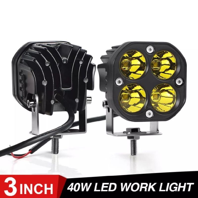 Astront 2 PCS 3 Inch 40W Yellow LED Work Light Bar Spot Driving Fog Light off-Road ATV Light