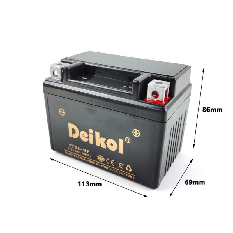 High Quality Ytx4 12V4ah Maintenance Free Lead Acid AGM Motorcycle Battery