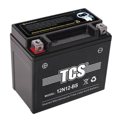 TCS Sealed Maintenance Free Motorcycle Battery 12N12-BS