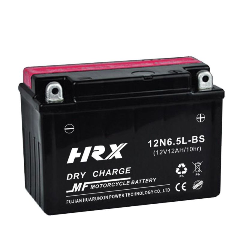 12V6.5ah Dry Charged Maintenance Free Motorcycle Battery 12n6.5L-BS