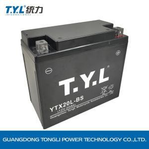 Ytx20L-BS 12V20ah Black Lead-Acid Motorcycle Parts High Performance Long Cycle-Life Battery for YAMAHA Suzuki Ktm Honda Kawasaki
