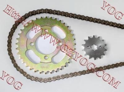 Yog Motorcycle Spare Parts Chain Sprocket Set for Hj125 C90 Honda Ace125