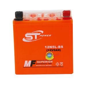 Top Motorcycle Battery 12n5l-BS 12V5ah International Specification Motorcycle Battery