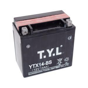 12V14ah Dry-Charged Maintenance Free Lead Acid Motorcycle Battery Ytx14-BS