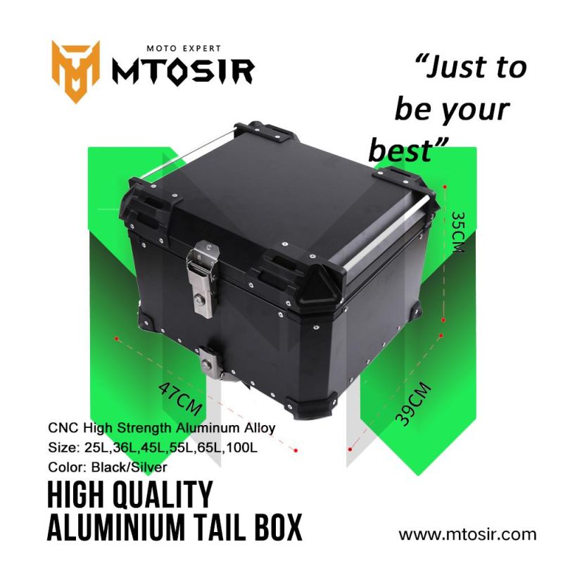 Mtosir High Quality Aluminium Tail Box Universal Aluminium Alloy Motorcycle Box 25L 36L 45L 55L 65L 100L Black Silver Waterproof Rear Box Luggage Box