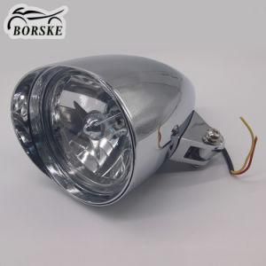 Chrome 5.75&prime;&prime; Motorcycle Projector Headlight for Harley