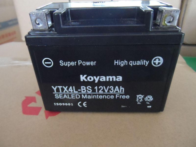 Superior Quality Low Price Motorcycle Battery Ytx4l-BS 12V4ah