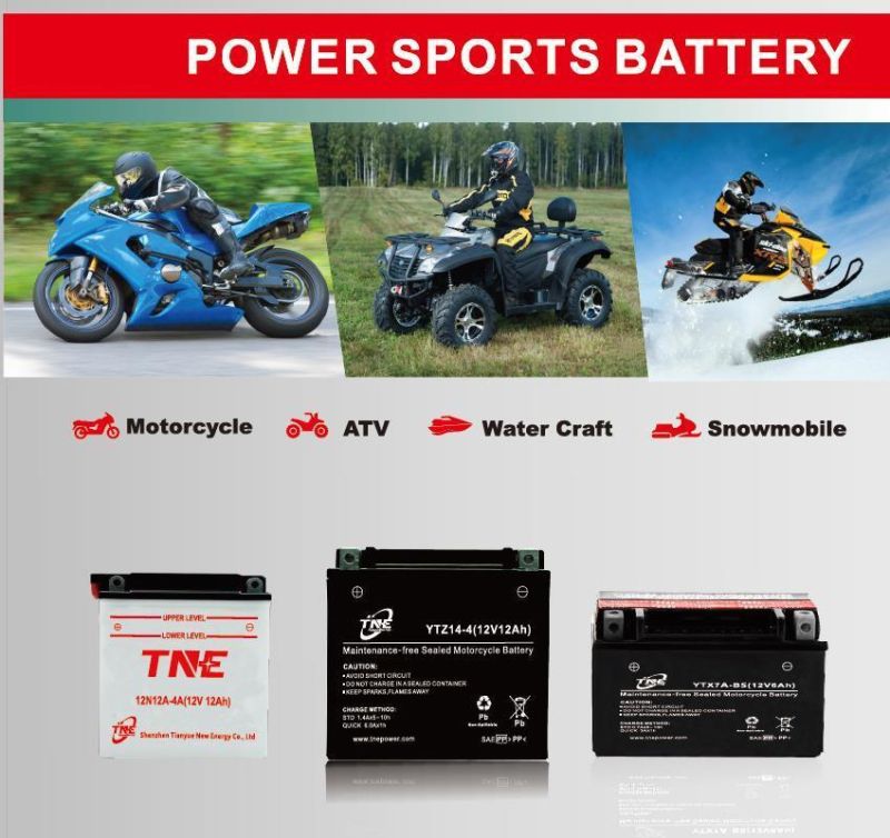 12V 9ah Sealed Lead Acid Mf Power Sports Battery for Motorcycle