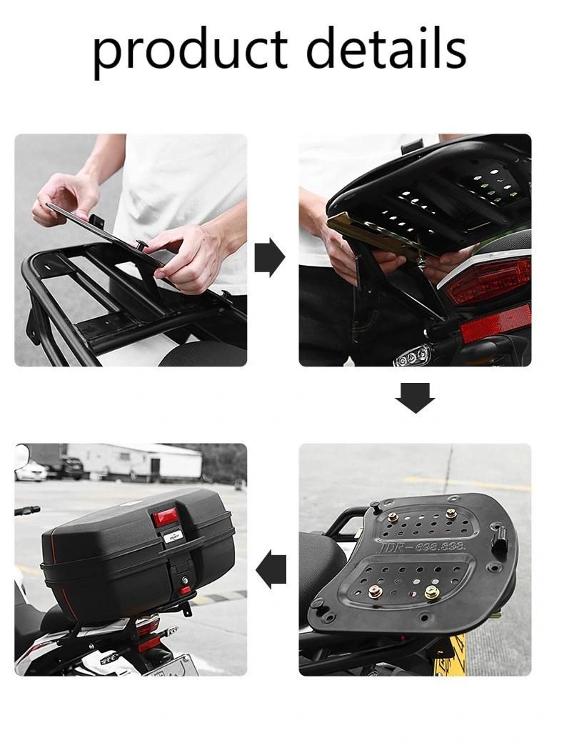 Motorcycle Scooter 30L Black Top Case Motorcycle Tail Delivery Side Tool Box