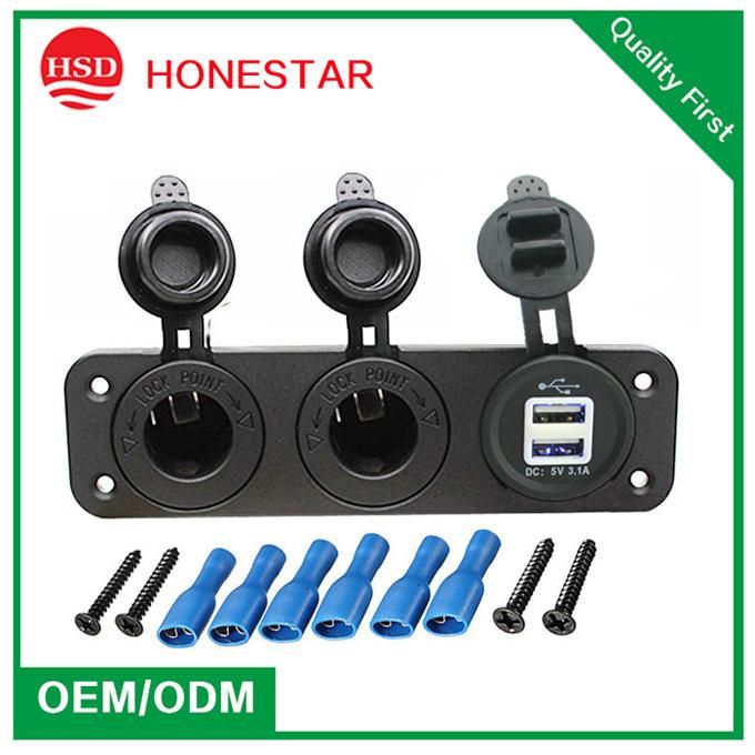 Multi-Function Motorbike Power Socket and Dual USB Output Charger