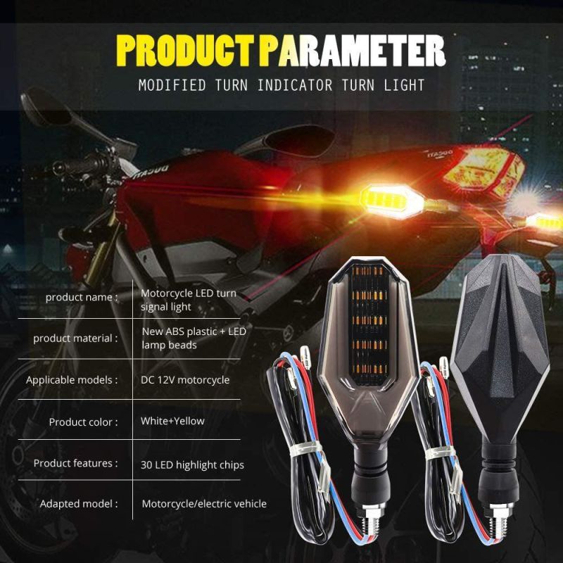 Motorcycle Modified Parts LED Turn Signal Light Assembly 12V Waterproof Streamer Running Light