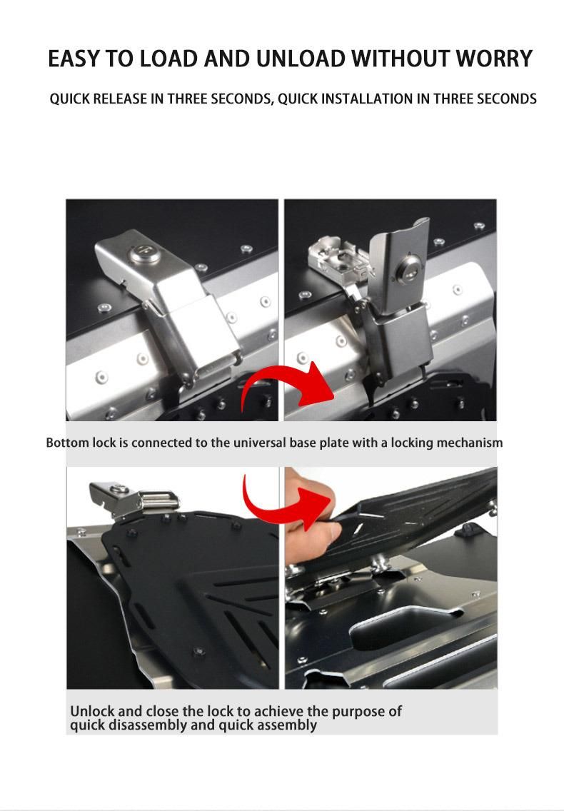 Motorcycle Aluminum Alloy Tail Box Trunk Trunk Universal Electric Motorcycle Quick Release 22L to 100L