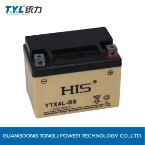 Ytx4l-BS 12V 4ah Mf Maintenance-Free Sealed Lead Acid Battery for Motorcycle Starting Motorcyle Parts His OEM Cream Color