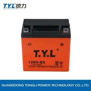 Hot Sell 12n5-BS (12V 5Ah) Mf Maintenance Free Sealed Lead Acid Battery Motorcycle Pats Orange